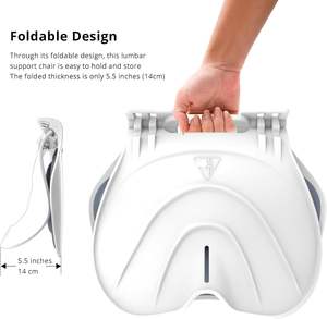 Chaise de bureau et de siège de <span class=keywords><strong>voiture</strong></span> ergonomique avec soutien lombaire pliable <span class=keywords><strong>Coussin</strong></span> en mousse respirante pour le soulagement des maux de dos Couleur personnalisable - Product Image 4