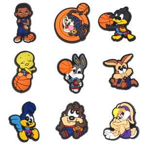 Dibujos animados baloncesto conejos oso marrón zapato encantos DIY accesorios PVC venta al por mayor zapato encantos para zuecos - Product Image 2