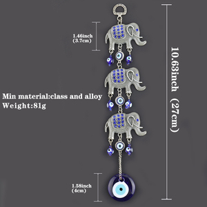 Colgante de pared con elefantes, Ojo Azul turco de <span class=keywords><strong>11</strong></span>,2 pulgadas, decoración <span class=keywords><strong>del</strong></span> hogar, gran oferta - Product Image 6
