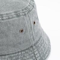 Gorro de pescador de algodón lavado teñido con pigmento y logotipo bordado Unisex de alta calidad personalizado al por mayor, sombrero de pescador de Color sólido Vintage