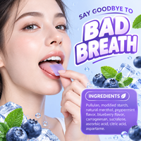 Bandes buccales ODM saveur myrtille, complément alimentaire favorisant le système immunitaire et stimulant la production d'énergie – Meilleures ventes