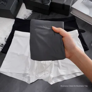 Boxers ultra-fins mi-taille pour hommes en tricot Spandex/Nylon sans couture, antibactériens, séchage rapide, style été, taille basse - Product Image 4