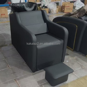 Ensemble de mobilier moderne pour salon de beauté et coiffure avec lavabo en céramique durable, repose-pieds réglable, usage commercial - Product Image 1