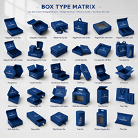 Boîte cadeau magnétique de luxe personnalisée avec logo, grande, bleu marine, en carton rigide plié, emballage pliable pour vêtements et chaussures