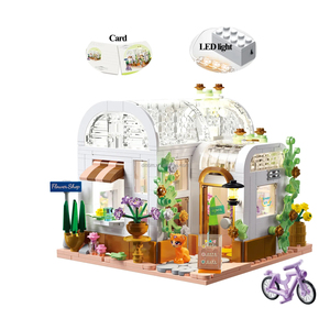Forange FC8515 tienda de flores bloques de construcción techo abierto ciudad Steets casa DIY montaje con luces - Product Image 5