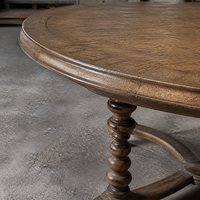Table à manger ronde Paloma, table en bois massif de noyer de luxe pour appartement, villa, hôtel, restaurant, vente en gros sur mesure