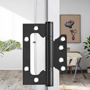 Charnières de porte DIVINE <span class=keywords><strong>en</strong></span> acier inoxydable noir robustes de 4 pouces, sans mortaise, installation facile avec mouvement fluide pour chambres et cuisines - Product Image 1