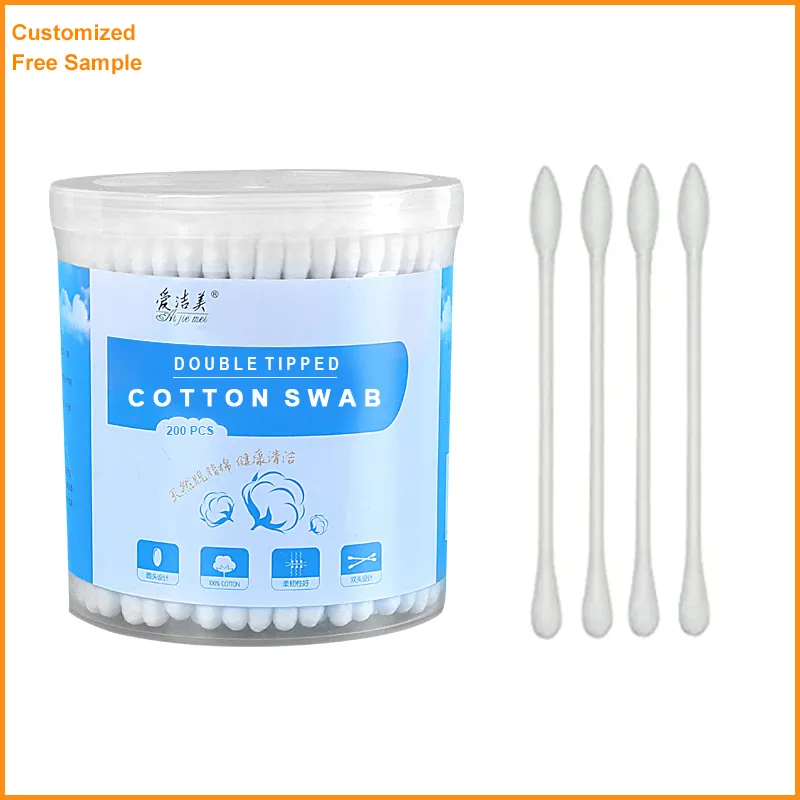 Q tips-bastoncillos de algodón para limpieza de orejas, bastoncillos de plástico orgánico de punta estrecha, grande y larga