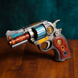 Pistola de juguete retro personalizada, modelo de aleación de plástico, operación manual, para niños de 5 a 7 años, estilo unisex. - Product Image 3