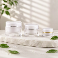 Pot de soin de la peau à double paroi 30ml 50ml 100ml Pots de crème pour le visage en plastique pour crème hydratante Beurre corporel Essence de crème