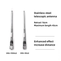 Largo alcance UHF 400-470MHz Vertical de acero inoxidable varilla plegable antena mejora de la señal Radio bidireccional venta directa de fábrica