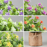 Huaien en stock maintenant - Nouvelle arrivée - Pot de plante artificielle - Fleur de simulation réaliste pour la décoration de la maison/du bureau - Résistant aux UV - Faible entretien