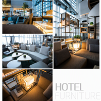 Solution clé en main pour hôtel 3 étoiles, mobilier de luxe sur mesure, comptoir de bar et ensemble de canapés pour le hall d'hôtel