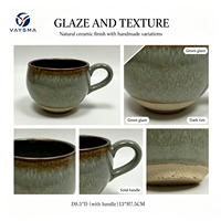 Tasse à matcha en céramique unique, faite à la main, de style rétro et luxueux, irrégulière, avec soucoupe pour café et latte
