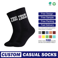 Chaussettes de sport à séchage rapide personnalisées avec logo Chaussettes Girp de couleur pure Conception d'usine Position inférieure Impression numérique Vêtements personnalisés