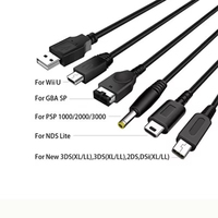 5-in-1 USB-Ladekabel für NDSL DS Lite für 3DS für GameBoy Advance GBA SP USB-Kabel für PSP für WiiU