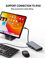 Base de Conexión USB-C 11 en 1 Justlink con HDMI 4K, VGA, Gigabit Ethernet 100M, 87W PD, SD/TF para Laptop y MacBook