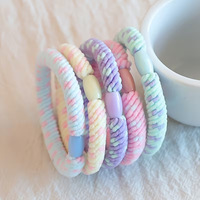 Lot de 10 élastiques à cheveux frais et élégants avec couleurs tourbillonnantes, haute élasticité, en caoutchouc durable, nouveau style 5 cm pour femmes