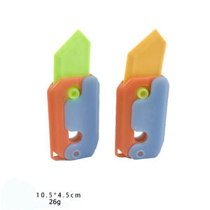 سكين مشط فراشة نمط جديد الفلورسنت 3D الجاذبية الفلاش سكين تخفيف الضغط لعبة صغيرة تضيء الجزرة سكين - Product Image 2