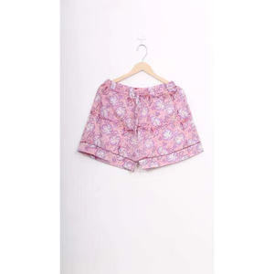 Conjunto de Pijama Informal de Alta Demanda, Estampado a Mano, de Satén de Algodón Transpirable, con Cintura Elástica Corta, Estilo Bohemio Indio, para Uso Diario en Otoño - Product Image 2