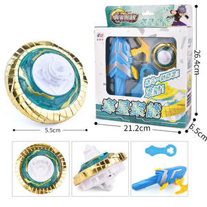 HLC571 Mainan Tarik Tali Terbang Berputar Logam Baru Mainan Roda Gila LED Gyro Bercahaya Mainan Tarik Kawat Mainan Giroskop Pemancar - Product Image 2