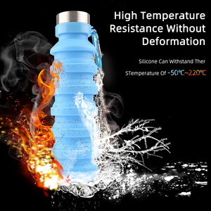 Bouteilles d'eau pliables écologiques sans BPA, type shaker, en silicone pliable - Product Image 5