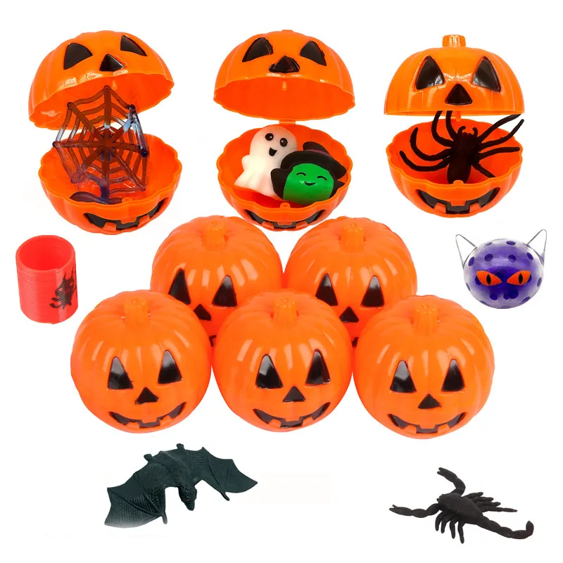 Halloween Plastic Pumpkin Bucket New Halloween Pumpkin Blind Box Halloween Pumpkin Bucket for Candy Toy