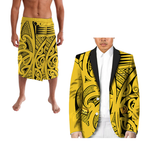 Completo Casual da Uomo Stile Retrò Polinesia Tonga con Kimono a Maniche Lunghe e Cardigan <span class=keywords><strong>Ie</strong></span> Due Pezzi - Product Image 6