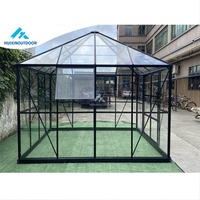 Serre de jardin moderne en verre trempé avec structure métallique, facile à assembler, pour culture hydroponique et usage domestique