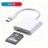 Lecteur de cartes OTG série complète 5-en-1, adaptateur Type-C, lecteur de cartes mémoire SD/TF, connecteur USB, adaptateur de téléphone externe multifonctionnel