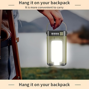 Lampe de camping solaire en ABS avec LED pour la randonnée en extérieur, fonction d'urgence, crochet et batterie externe - Product Image 3