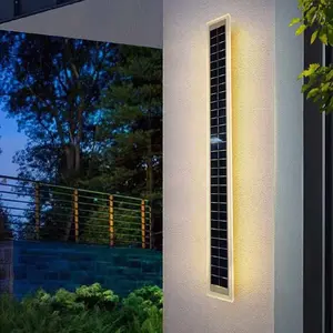 户外太阳能壁灯20-200厘米长条壁挂式灯IP65防水花园发光二极管太阳能壁灯