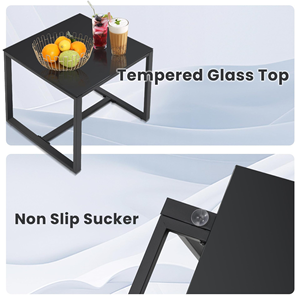 3ピースモダン屋外バルコニーガーデンテーブルチェアセット、ホテル用耐候性機能付きメタルソファコンビネーション - Product Image 4