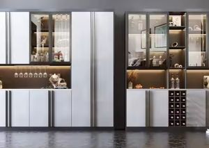 Buffet de luxe en bois avec panneau pour vin, meuble de salon - Product Image 3