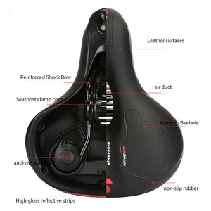 April Oversize Thickened Absorbing Ball Memory Foam Wide Bicycle Saddle PU Leather <b>Mountain</b> Cycling <b>Bike</b> <b>Seat</b> - Product Image 6