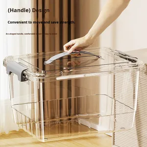 Hiện Đại PP Trong Suốt Dày Hình Chữ Nhật Hộ Gia Đình Quần Áo Lớn Đồ Chơi Tổ Chức 20-30L Bền Vững Đa Chức Năng Nhựa Lưu Trữ - Product Image 3