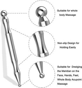 Paslanmaz Çelik Takılabilir Nokta Terapi Masaj Çubuğu-Yüz ve Tüm Vücut Akupunktur Noktası Stimülatörü, Ağrı Giderici ve Dolaşım Artırıcı - Product Image 5
