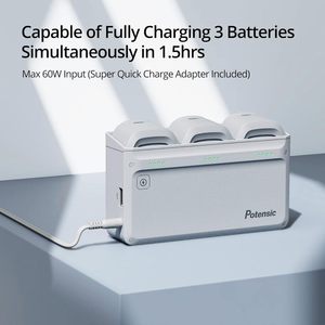 Adaptador Potensic y 2 Baterías de Plástico Inteligentes con Hub de Carga Paralela para Dron - Product Image 6