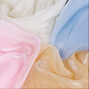 ผ้าออร์แกนซ่าโพลีเอสเตอร์เนื้อเบาแบบจีบสีสดใสสำหรับเด็กหญิงเด็กชาย-งานฝีมือ DIY เครื่องประดับผม ผ้าไหมไอซ์ฟลาวเวอร์ - Product Image 2