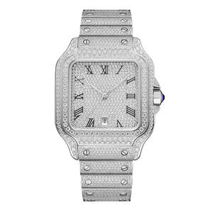 Premium Professional Business Timepiece <b>Mens</b> Grand Executive Luxury Stainless Steel Quartz Watch Moissanite Diamond Accents - Product Image 4