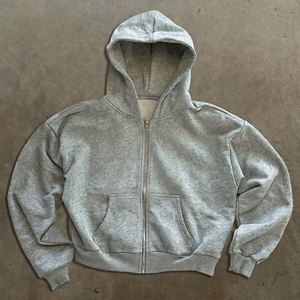 Sweat-shirts à capuche zippés en molleton uni personnalisés OEM à bas prix TKAN6689 – Vente en gros de sweats vierges en coton épais 380 g/m² pour streetwear – Direct usine - Product Image 1