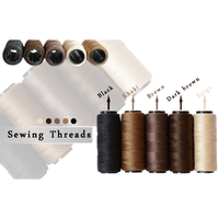 5 rouleaux de fils de couture et de tissage en coton, longueur 60m, pour couture à la main, trame de cheveux, extensions de cheveux, perruque, bricolage
