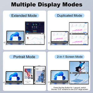 OEM 2X15,6 Zoll M2 1080P FHD IPS Display Folding Dreifacher tragbarer Monitor Screen Extender für Laptop Plug Play Typ C Schnitts telle - Product Image 6