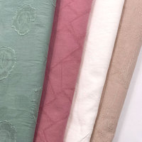 Forme irrégulière jacquard prêt stock tissu bas quantité minimale de commande uni teint tissu 100% coton dobby tissu pour robe chemise