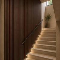 Panneau mural acoustique en bois à lattes avec support en PET, insonorisant, pour décoration intérieure de luxe, prix usine