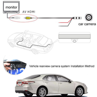Caméra de recul pour plaque d'immatriculation 4.3 "avec vision nocturne-Système de recul étanche 12V pour voiture SUV Van Aide au stationnement