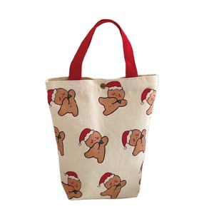 Sac de Noël en toile pour enfants, thème Père Noël, idéal pour transporter des bonbons, des collations ou décorer un ours de Noël - Product Image 1
