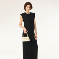 Jupes en tricot pour femmes, pull en pure laine pour femmes, ensemble de pulls en tricot sans manches, tricot ample