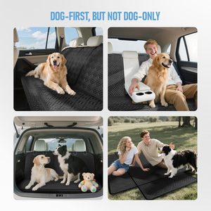 غطاء مقعد سيارة للكلاب من أكسفورد 600D قابل للغسل ومضاد للانزلاق وصديق للبيئة ومقاوم للخدش ومضاد للماء باللون الأسود - Product Image 6