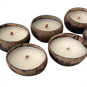 เทียนเปลือกมะพร้าวธรรมชาติขายส่ง ตกแต่งบ้านแบบรักษ์โลก - Product Image 1